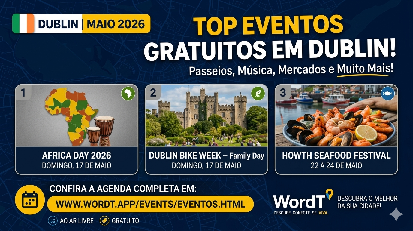 Top Eventos Gratuitos em Dublin — Maio 2026